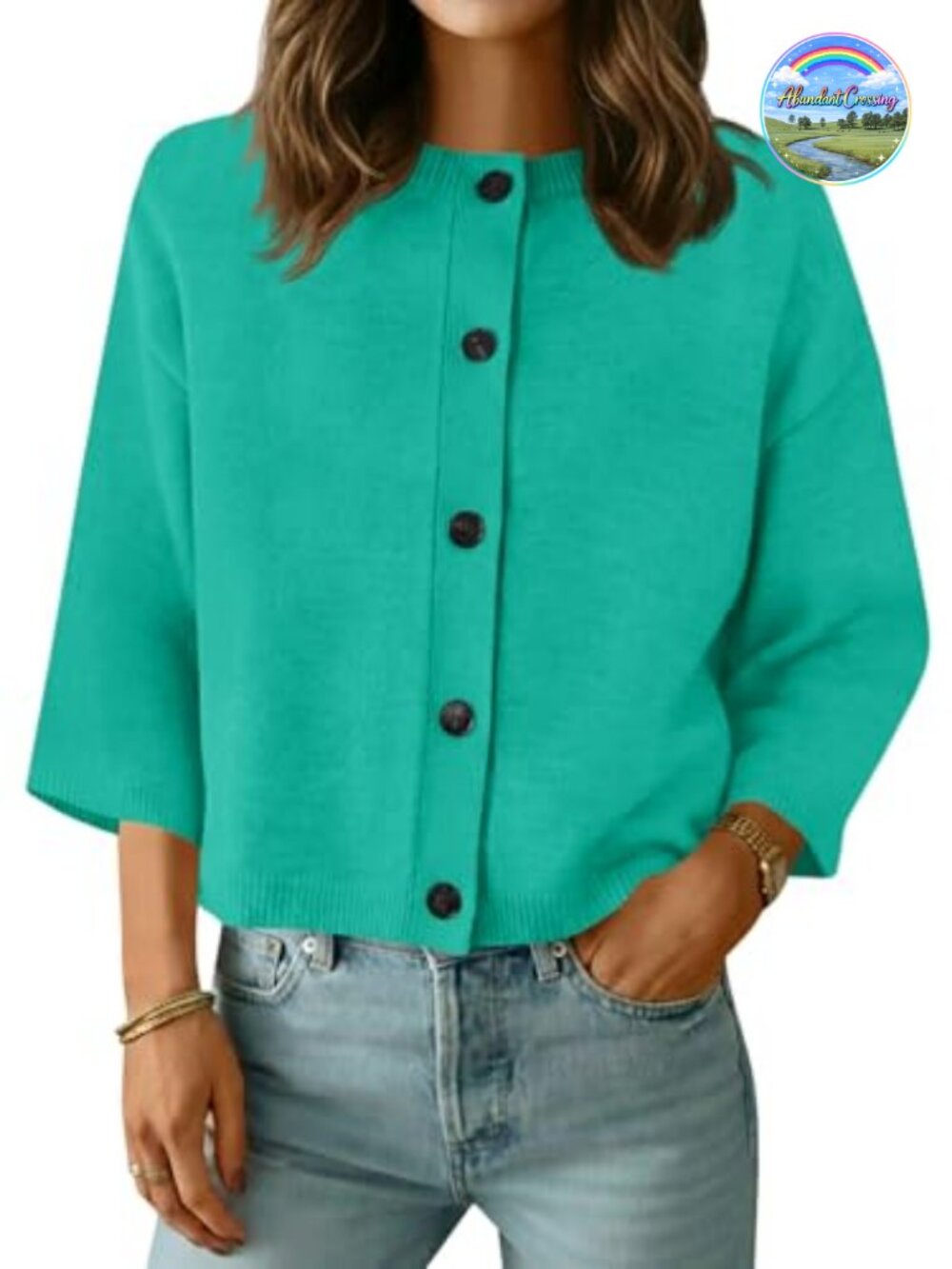 Short Sleeve Button Down Knit Cardigan Sweater